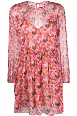 RED Valentino Heart-print long sleeved mini dress