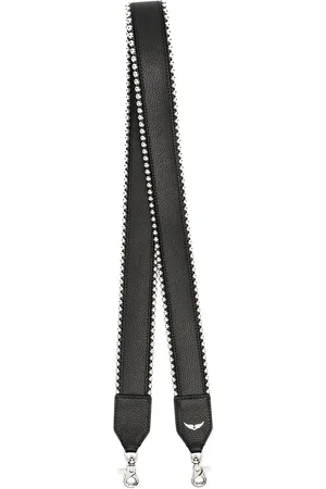 Zadig & Voltaire Grained leather stud piping bag strap