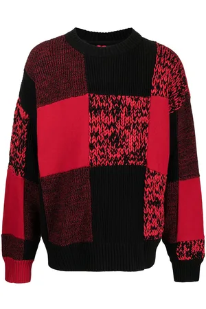 SACAI Checked round-neck jumper
