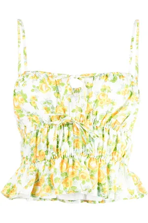 FAITHFULL THE BRAND Oracia floral-print gathered top