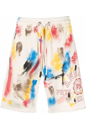 Palm Angels Paint-effect College track shorts