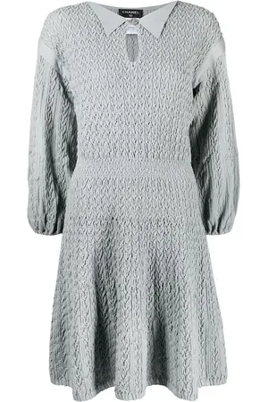 CHANEL Ruched knitted dress