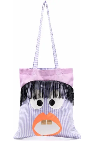Wauw Capow by Bangbang Striped face-patch shoulder bag