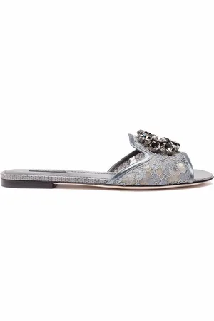Dolce & Gabbana Crystal-embellished lace sandals