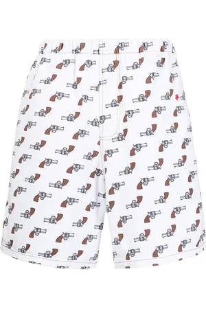 DUOltd Graphic-print denim shorts