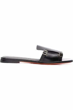 santoni Double-buckle leather-strap sandals