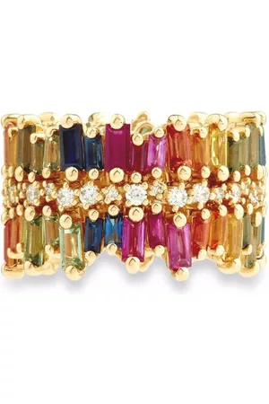 Suzanne Kalan 18kt yellow sapphire triple row eternity band