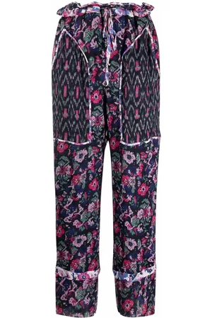 Marant Etoile Mix-print straight-leg ankle trousers