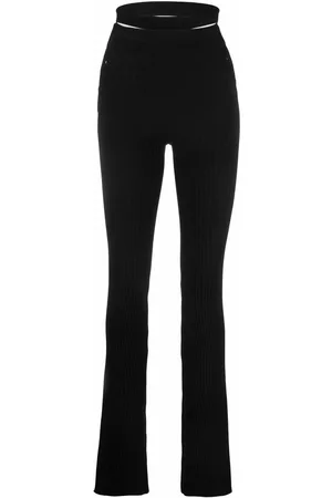 ANDREADAMO Ribbed-knit bootcut trousers