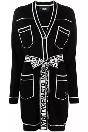 Karl Lagerfeld V-neck two-tone cardigan