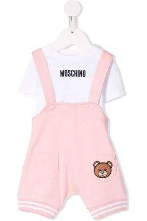 Moschino Kids Teddy-patch dungaree tracksuit