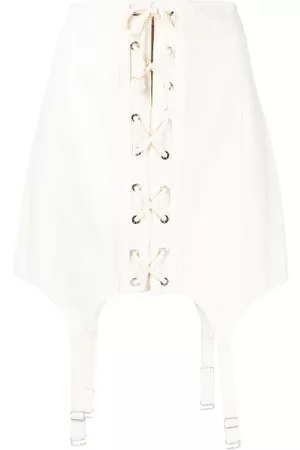 DION LEE Lace-up mini skirt