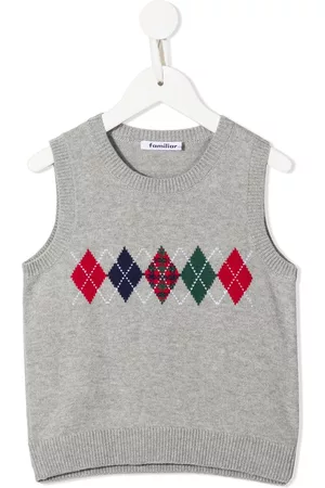 Familiar Argyle knit sleeveless sweater