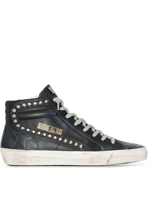 Golden Goose Slide distressed studded sneakers