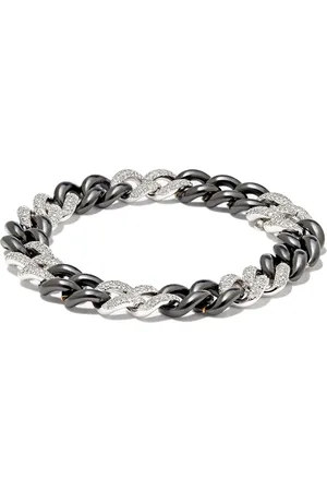 Shay 18kt white gold Essential Link diamond and ceramic bracelet