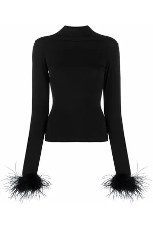 Atu Body Couture Feather-cuff high-neck top