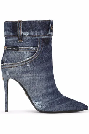 Dolce & Gabbana Patchwork-denim ankle boots