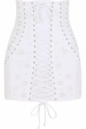 Dolce & Gabbana Lace-up embroidered miniskirt