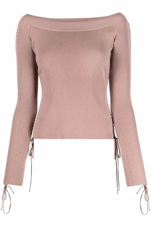 Dolce & Gabbana Lace-detail knitted wide-neck top