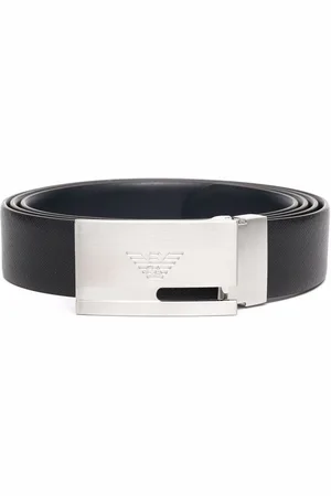 Emporio Armani Logo-buckle leather belt