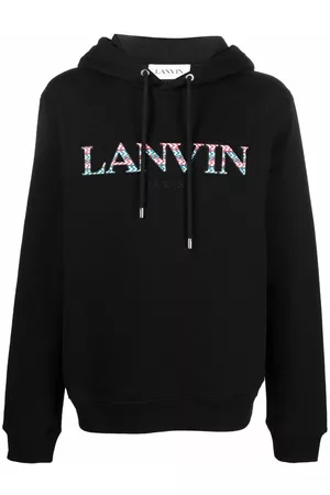 Lanvin Embroidered-logo drawstring hoodie