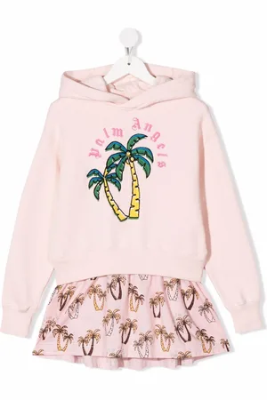 Palm Angels Palm-embroidered hoodie dress