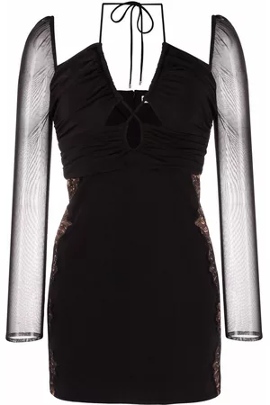 Self-Portrait Cut-out draped dress