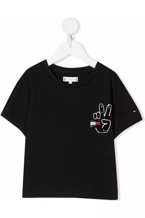 Tommy Hilfiger Flag-embroidered short-sleeve T-shirt