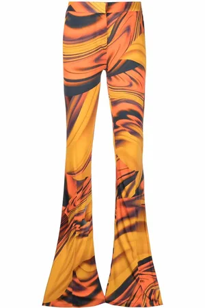 The Attico Abstract-print flared trousers