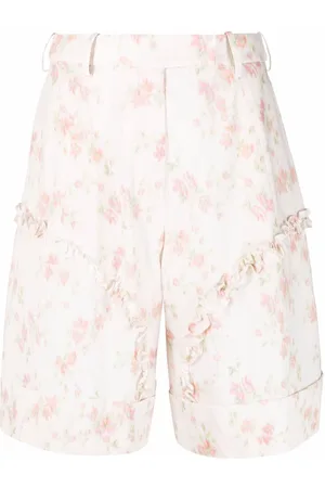 Simone Rocha Smudged flower-print cotton shorts