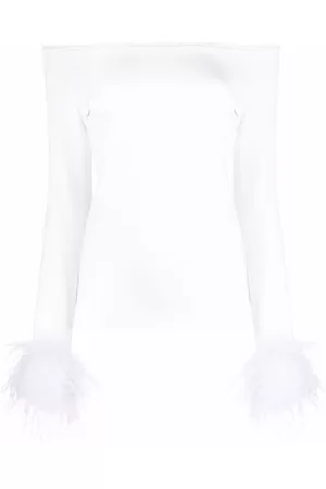 Atu Body Couture Feather cuffs off-shoulder top