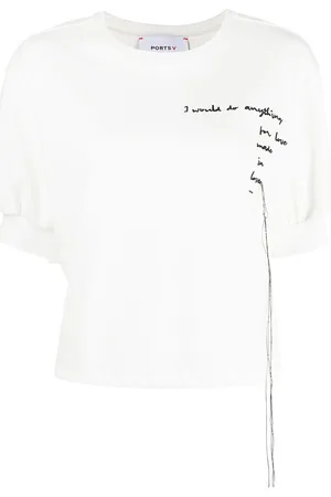 Ports V Embroidered-slogan T-shirt