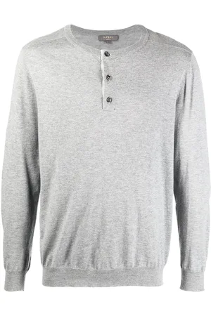 N.PEAL Crew neck henley sweater