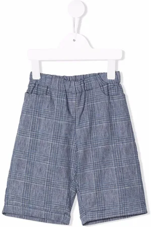 LA STUPENDERIA Checked-print elasticated-waist shorts