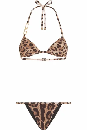 Dolce & Gabbana Leopard-print triangle bikini