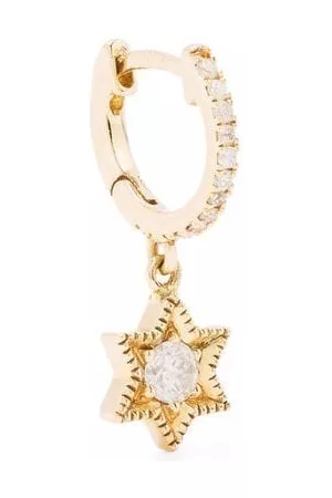 DE JAEGHER 18kt yellow Baby Star diamond hoop earring