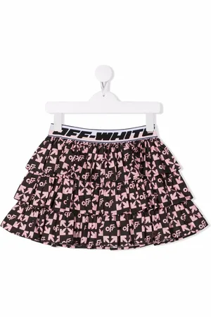 OFF-WHITE Monogram-print ruffle skirt