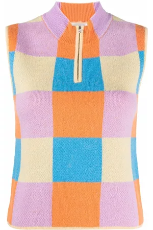 STINE GOYA Checked intarsia knit vest
