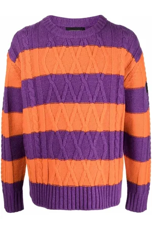 Viktor & Rolf Cable-knit striped-jumper
