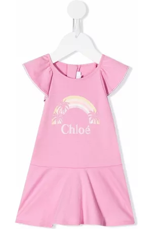Chloé Rainbow logo-print T-shirt dress