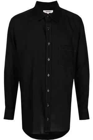 Sulvam Contrast-stitch long-sleeve shirt