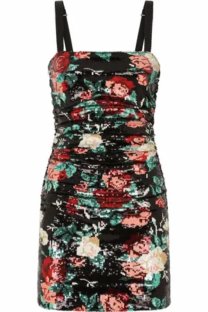 Dolce & Gabbana Sequinned floral motif mini dress
