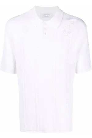 Marine Serre Crescent Moon-pattern polo shirt