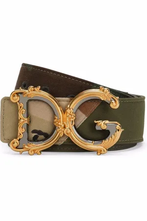 Dolce & Gabbana Camouflage baroque-logo buckle belt