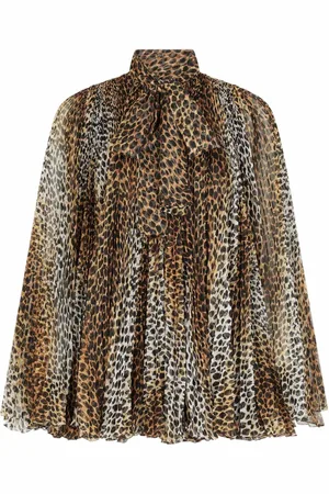 Dolce & Gabbana Leopard print pleated mini dress