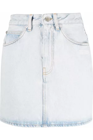 OFF-WHITE Logo-print denim skirt