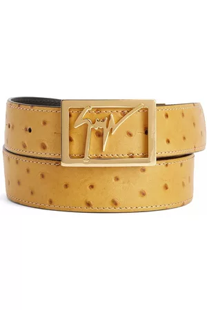 Giuseppe Zanotti Pebbled logo-buckle belt