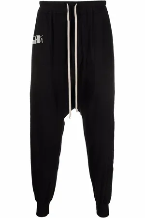 Rick Owens Logo-print drop-crotch trousers