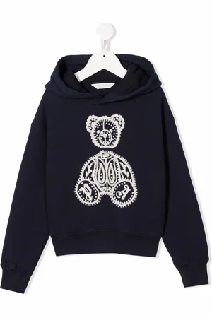 Palm Angels Embroidered paisley-bear cotton hoodie