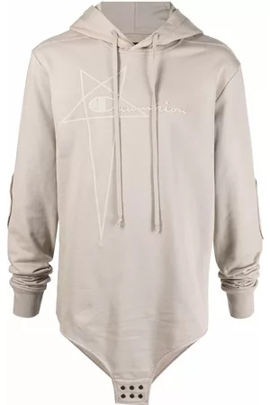 Rick Owens X Champion embroidered-logo cotton hoodie